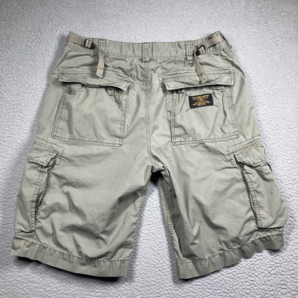 Polo Shorts Mens 34 Olive Green Cargo 12 in Inseam Military Surplus Gorpcore - Picture 11 of 16